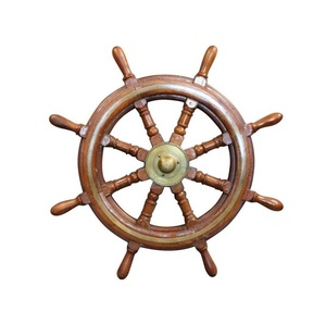 Wooden <b>Ship</b> <b>Wheel</b> Contemporary Coastal Decoration Crafted to Blend Seaside Inspiration with Elegant Residential Wall Decor - Product Image 1