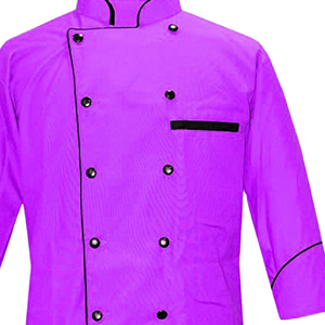 Ensemble veste de chef et tablier à manches longues avec logo personnalisé imprimé, tissu en toile anti-salissure, unisexe, prix bas, échantillon gratuit - Product Image 5