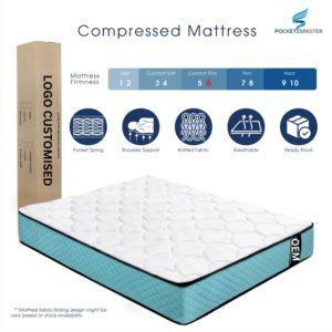 Colchón Híbrido de Fábrica Directa de Malasia, Firmeza Media, con Muelles Ensacados, Enrollable, Tamaño Personalizado, Logotipo, Muebles para el Hogar, Dormitorio, Hospital - Product Image 2