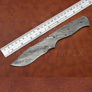 Kit de couteau de chasse à lame fixe en acier de Damas, vierge pour personnalisation DIY, forgé, à lame pleine, modèle Bull Cutter, OEM/ODM - Product Image 6