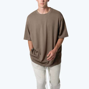 Camiseta de Verano para Hombre, Casual, Holgada, Tejida, con Logotipo Frontal, Ecológica, Transpirable, de Manga Corta y Cuello Redondo - Product Image 3