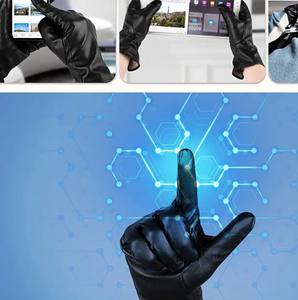 Gants en cuir véritable de haute qualité, style uni, doublure chaude, vente en gros (20 paires) - Product Image 4