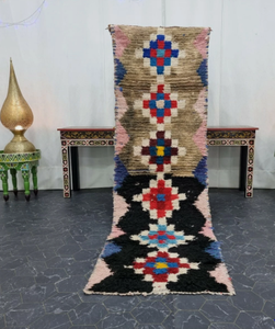 Alfombra de Nudos Marroquí de Lujo, Multicolor, de Lana, Hecha a Mano, Acolchada, Resistente a las Manchas, Antideslizante, para Sala de Estar, Hotel, Lavable a Mano - Product Image 1