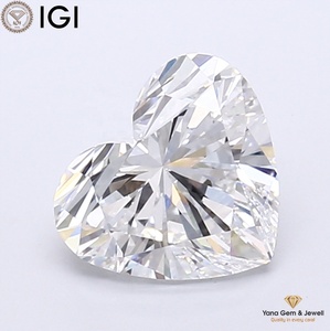 Diamante cultivado en laboratorio CVD con certificación IGI de la mejor calidad, forma de corazón, color E, claridad VVS1, 3.01 quilates, regalo romántico para mujeres. - Product Image 1