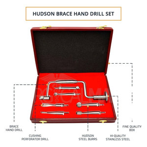Hudson Brace <b>Hand</b> <b>Drill</b> Set Orthopedic Surgical Instruments Professional Bone Drilling System with Free Wooden Mahersi Base - Product Image 2