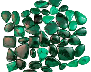 Cabochon en malachite, pierre précieuse, provenant d'usine de fabrication, vente en gros, lot en vrac, prix au kilogramme (kg) - Product Image 3