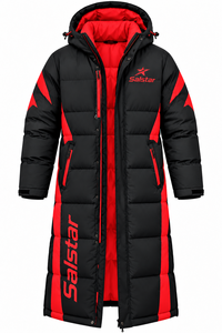 Parka Larga con Capucha para Hombre, Negra y Roja, Impermeable, Forrada de Felpa, con Cierre, Chaqueta de Invierno, Logotipos de Marca Personalizados, Suministro de Fábrica - Product Image 3