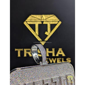 YEZZZER Pendentif personnalisé plaqué or serti de diamants Moissanite VVS certifiés GIA, bijoux de luxe Hip Hop, plaque nominative Trisha Jewels - Product Image 5