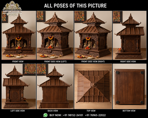 Traditional Nepali Style Wooden Pooja Temple/Mandir High Quality Customized Big Size HandmadeNaplies Solid Wood <b>Mandirs</b> For Home - Product Image 6