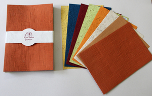 Papeterie artisanale écologique, feuilles de papier en jute et coton recyclé A4, ensemble Camelon Exports Rajasthan - Product Image 3