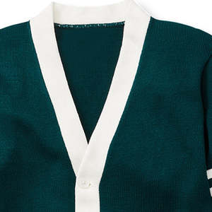 Cardigan en tricot rayé pour filles, collection Printemps-Automne 2026, fin, élégant et polyvalent, en coton, avec broderie appliquée - Product Image 3