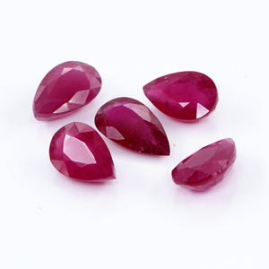 Rubis naturel de Bangkok, taille poire calibrée 8x13mm, pierre précieuse naturelle à facettes pour la fabrication de bijoux, prête à l'emploi - Product Image 1