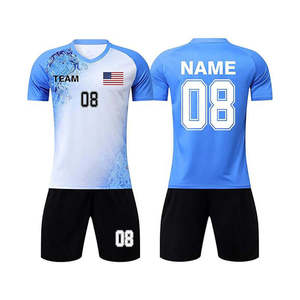 Conjunto de Uniforme de Fútbol Sublimado Personalizado, Degradado Blanco y Azul, Venta Especial, Uniformes de Fútbol Negros y Verdes, Conjunto de Ropa de Fútbol Personalizada - Product Image 5