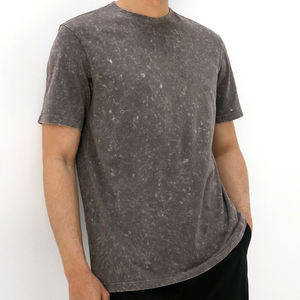 Camiseta Casual para Hombre con Lavado Ácido, Tendencia de Moda, Antiarrugas, Alta Calidad, Precio Económico, con Logotipo/Colores Personalizados - Product Image 1