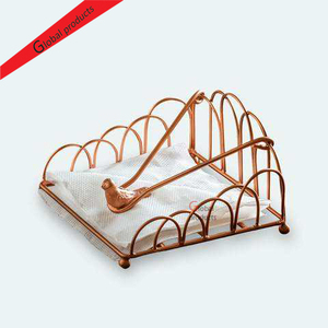 Porte-serviettes en métal moderne et élégant avec motif en spirale, support décoratif pour serviettes en métal pour table à manger, restaurant - Product Image 1