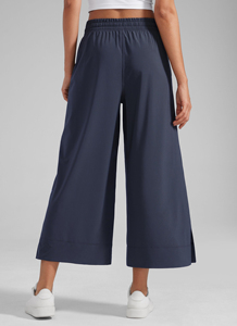 Pantalones Anchos de Mujer con Dobladillo Abierto, Cintura Alta, Transpirables, Ecológicos y Resistentes al Viento - Product Image 6