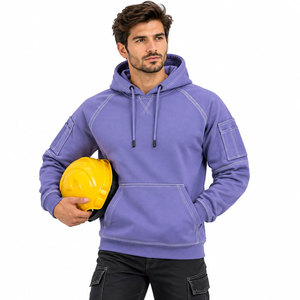 Sweat-shirt à capuche réfléchissant haute visibilité pour homme, respirant, décontracté, pour le travail en hiver, contraste violet haute visibilité - Product Image 2