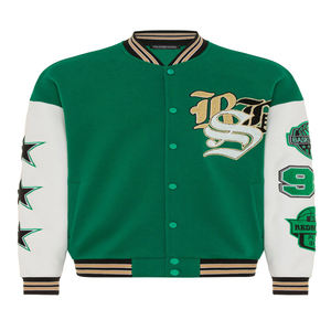 Blouson de baseball personnalisé avec logo sur mesure pour homme, en laine courte, vente en gros, broderie personnalisée, blouson universitaire - Product Image 1