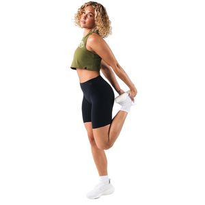 OT Muscle Tank Débardeur court sans manches pour femme, coupe musclée, extensible, pour la gym et l'entraînement, Vert Verveine - Product Image 3