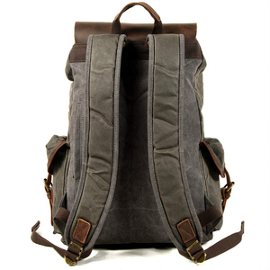 Meilleures ventes : Sacs à dos en cuir grande capacité pour l'université et l'école, sacs à dos en cuir véritable avec plusieurs poches latérales et frontales - Product Image 2