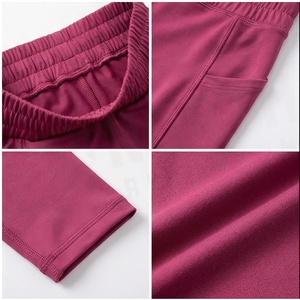 North Approach High Waist Full Length Yoga <b>Leggings</b> <b>With</b> <b>Pockets</b> Solid Color Seamless Design Four-Way Stretch Women's Sportswear - Product Image 4