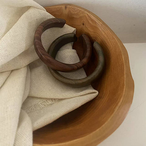 5 Colors Wide Plain Open Chunky <b>Wooden</b> <b>Bangle</b> Natural Sandalwood <b>Bangles</b> Women Men Vintage Statement Ethnic Handmade Jewelry Hot - Product Image 5