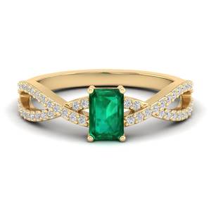 Anillos de compromiso de oro macizo de 14k con moissanita VVS de REYES a precio mayorista para mujer, corte esmeralda, anillo con piedra preciosa de 0.5 quilates - Product Image 6