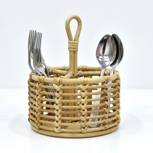 Panier en rotin pour couverts, porte-serviettes, organiseur de couverts artisanal, best-seller - Product Image 3