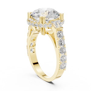 แหวนหมั้นเพชรแล็บโกรว์ทองคำ 14K สีเหลืองทอง ดีไซน์มินิมอลคลาสสิก ประดับเพชรทรงอิมพีเรียลโรส บริลเลียนซ์ แหวนเพชรทรงมงกุฎเวโลเรีย - Product Image 1