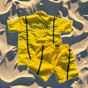 เสื้อยืดไนลอน กางเกงขาสั้น กระดุมสั่งทำ เสื้อโปโลโพลีเอสเตอร์ไนลอน ชุดเซ็ต 2 ชิ้น กางเกงขาสั้น ชุดวอร์มผู้ชาย เสื้อยืดขาสั้น ชุดเซ็ตแทรคสูท - Product Image 4