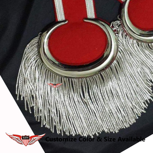 Epaulettes de Hombro de Poliéster y Nylon de Alta Calidad con Colores Personalizados, Flecos de Hilo Dorado y Flecos Tácticos para Bandas de Marcha - Product Image 4