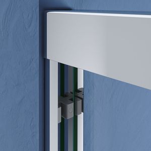 Porta Doccia in Vetro Temperato Trasparente Certificato Spesso 56-60 Pollici L X 72 Pollici Porta Doccia Scorrevole Semi-Frameless Regolabile in Altezza - Product Image 4