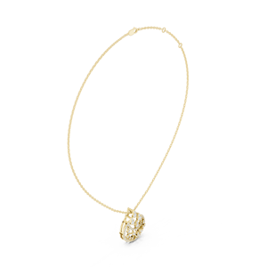 Exquis argent rond coupe pendentif colliers élégant zircon cubique CZ collier femmes mariée dame - Product Image 3