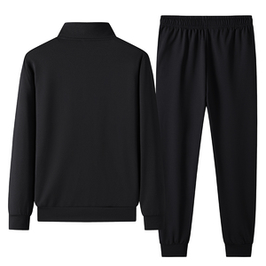Wholesale Custom Logo Winter Breathable Vintage Men's Lightweight Front 2 in 1 Half <b>Zip</b> Sportswear Jogger Tracksuit Set - Product Image 3
