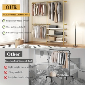 <span class=keywords><strong>Perchero</strong></span> de <span class=keywords><strong>Pared</strong></span> Dorado de Alta Resistencia para <span class=keywords><strong>Ropa</strong></span>, Organizador de <span class=keywords><strong>Ropa</strong></span> para Tiendas Minoristas y Hogar, Tendedero de <span class=keywords><strong>Ropa</strong></span> Y-20 - Product Image 6
