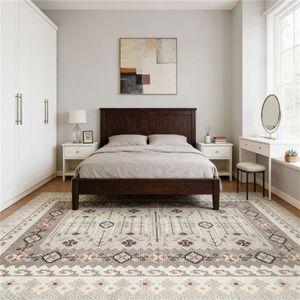 Tappeto Stampato Marrone per Soggiorno, Camera da Letto, Sala da Pranzo - Adatto per Tappeti e Set di Tappeti - Product Image 1