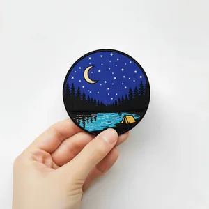 Iron on Heat <b>Press</b> Embroidery Labels Factory Custom 3D Puff Logo Embroidered Patches for Clothing and Caps - Product Image 3