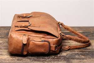Bolso Mensajero para Portátil de Cuero Genuino, Moderno y Ecológico, de Alta Calidad, Estilo Vintage, Bandolera, Maletín para Viajes de Negocios - Product Image 4