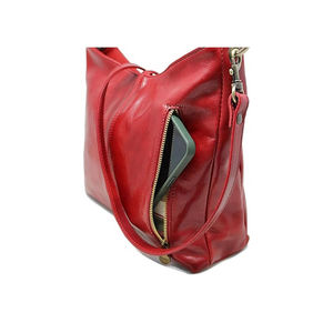 Sac à bandoulière en cuir véritable, sac hobo, sac à main avec fermeture éclair, sac fourre-tout tendance pour le shopping quotidien et les voyages - Product Image 3