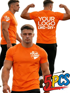 Camisetas Personalizadas OEM/ODM para Hombre, Premium, 100% Algodón, Transpirables, Antiarrugas, de Secado Rápido, Ecológicas, Cuello Redondo, Talla Grande, 300g - Product Image 2