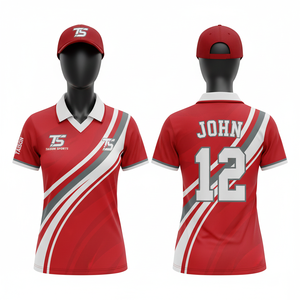 Maillot de cricket pour femmes, tissu interlock polyester premium 180 GSM, vert olive, panneau diagonal noir, logo personnalisé par sublimation - Product Image 3