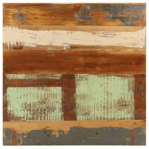 Table de bistrot en bois massif recyclé, couleurs mélangées, avec structure en fer thermolaqué - Product Image 3