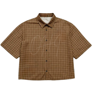 Camisa de Manga Corta Sólida para Hombre, Diseño Moderno, Color Marrón, Fabricante, Suministro al por Mayor, Ropa Casual, Transpirable, OEM, ODM - Product Image 1