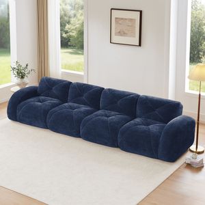 Divano Imbottito Senza Struttura in Velluto Morbido 140 cm, Spugna ad Alta Densità 32D, Design Ergonomico, Nessun Montaggio Richiesto per Soggiorno - Product Image 1