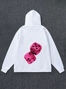 Sudadera con Capucha Unisex Blanca, Felpa, con Logotipo Estampado en la Parte Delantera, Estilo Casual, Transpirable, para Invierno - Product Image 5