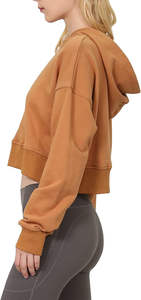 Conjunto Deportivo de 2 Piezas para Mujer, Primavera 2025, OEM, Personalizado, Top Corto y Sudadera con Capucha Oversize - Product Image 4