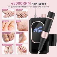 Vente en gros de perceuse à ongles électrique professionnelle 45000 tr/min, lime à ongles portable pour salon, fabricant OEM ODM