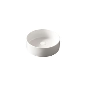 14\" White <b>Round</b> Vessel Ceramic <b>Basin</b> Bathroom Sink Faucet-Not Included No Cabinet - Product Image 1