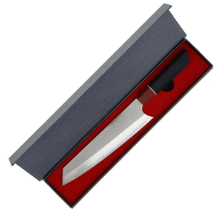 Couteau de chef artisanal de style japonais LEGACY BLADES en acier à haute teneur en carbone, ambidextre, finition polie, manche en bois, compatible lave-vaisselle - Product Image 1