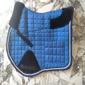 Almohadilla de Silla de Montar Azul con Diseño de Caballo Saltando, Forro de Polialgodón, Cubre Almohadilla de Silla de Montar de Algodón para Competición Ecuestre, Fabricante de Productos Equinos, India - Product Image 5